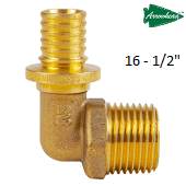 Угольник аксиальный с наружной резьбой ARROWHEAD 16-1/2" AF-321-1616