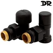 Термостатический угловой набор DR 0281.15WH0WBR 1/2"х1/2" черный