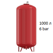 Расширительный бак Flamco Flexcon RM 1000 1,5/6 бар объемом 1000 литров с манометром