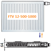 Панельный радиатор ARBONIA FTV 12-500-1000 с нижним подключением
