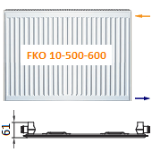 Панельный радиатор ARBONIA FKO 10-500-600 с боковым подключением