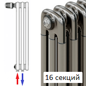 Радиатор Rifar Tubog Ventil 3037/16 секций нижнее подключение с термовентилем цвет Технолак TL