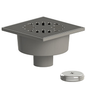 Вернтикальный трап Татполимер ТП-102.50-150VSDs DN50 c сухим затвором и решеткой