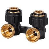 Угловой узел черный Oventrop Multiflex R ZB 101580114 3/4НГx3/4НР для нижнего подключения радиаторов
