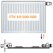 Панельный радиатор ARBONIA FTV 10-500-500 с нижним подключением