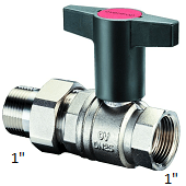 Шаровый кран Oventrop Optibal 1075708 DN25 1 (НР-ВР) с накидной гайкой   
