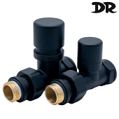 Прямой термостатический набор DR 0282.15WH0WBR 1/2"х1/2" черный