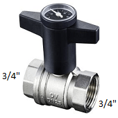 Шаровый кран с термометром Oventrop Optibal 1078006 DN20 3/4 (ВР-ВР)   