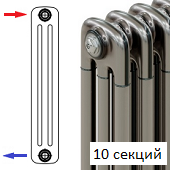 Радиатор Rifar Tubog 3037/10 секций боковое подключение цвет Технолак TL