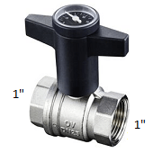 Шаровый кран с термометром Oventrop Optibal 1078008 DN25 1 (ВР-ВР)   