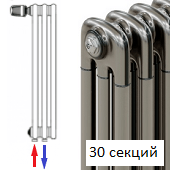 Радиатор Rifar Tubog Ventil 3037/30 секций нижнее подключение с термовентилем цвет Технолак TL