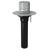 Кровельная воронка Fachmann VO-PVC 110x720 с электроподогревом, листвоуловителем и корпусом из ПВХ, вертикальный выпуск DN110, высота патрубка 720 мм