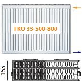 Панельный радиатор ARBONIA FKO 33-500-800 с боковым подключением
