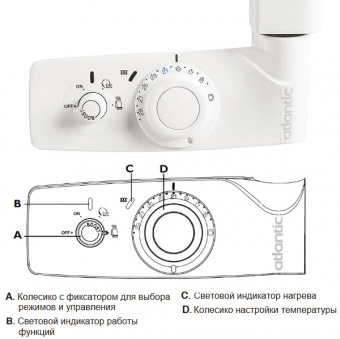 Терморегулятор полотенцесушителя Atlantic 2012 NW 300W белый