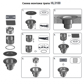 Схема монтажа трапа HL3100