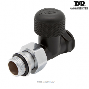 Прямой термостатический клапан DR 0255.15WHT0AP черный соединением 1/2х1/2