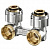 Угловой никелированный узел Oventrop Multiflex F ZB 1015814 3/4"x3/4" для нижнего подключения