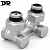 Угловой узел нижнего подключения DR 0170.М4N0M050 3/4"Ех1/2 цвета никель