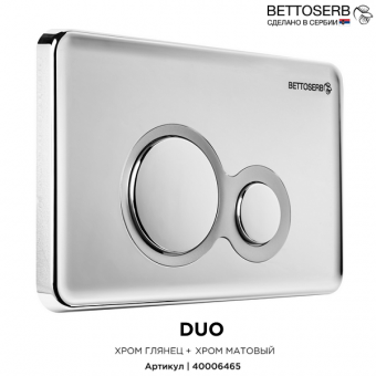 Панель смыва с клавишами Bettoserb DUO 40006465 хром глянец + хром матовый