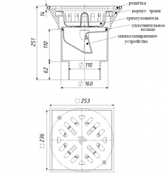 Размеры и чертеж трапа ТП-606S