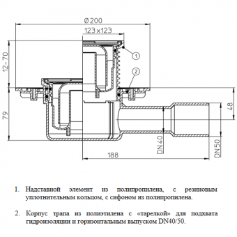 Размеры и чертеж трапа HL510N