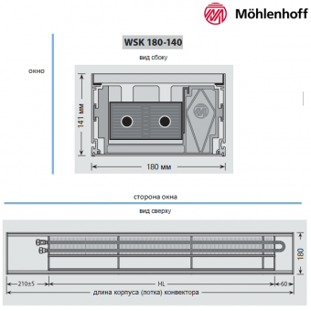 Конвектор Mohlenhoff WSK 180-140 и размеры