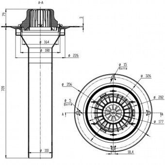 Чертеж воронки Fachmann VM 110x720