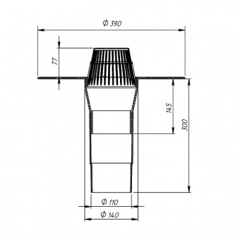 Чертеж воронки Fachmann V 110x300