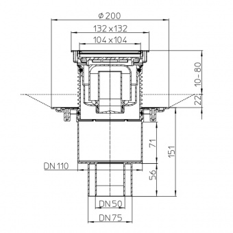 Чертеж вертикального трапа HL310N-3020
