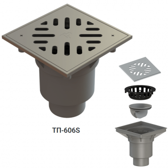 Уличный дворовый трап Трап Татполимер ТП-606S DN110/160
