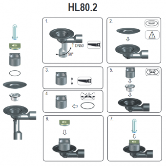 Схематичный пример монтажа трапа HL80.2