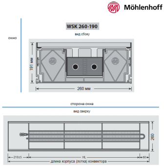 Конвектор Mohlenhoff WSK 260-190 с размерами