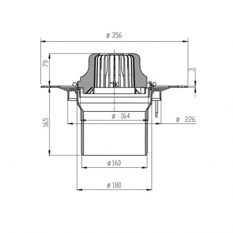 Чертеж воронки Fachmann VMO 160x165