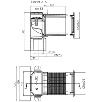 Размеры воздушного клапана HL905N