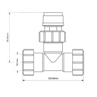 Размеры клапана VP50T