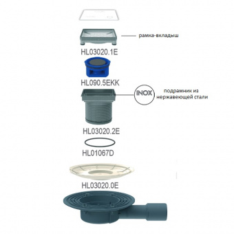 Составные части и элементы трапа HL90Prblue-3020