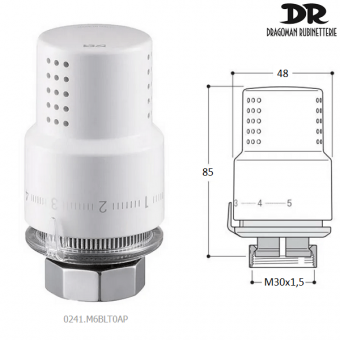 Термостатическая головка DR 0241.М6BLT0AP белая