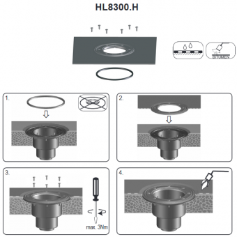 Схематичный пример монтажа комплекта HL8300.H