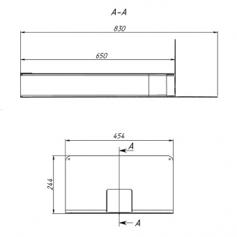 Чертеж воронки Fachmann VC-PP 100x100x650 (артикул 01.142)