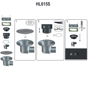 Схематичный пример монтажа трапа HL615S
