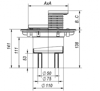 Трап Fachmann T 310.1 PDsB чертеж