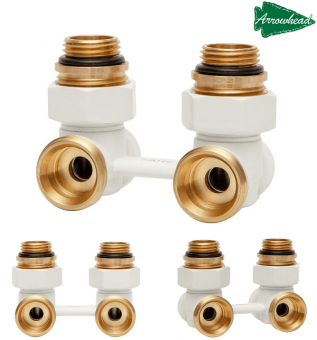 Угловой узел нижнего подключения Arrowhead Element White 216132W белый цвет