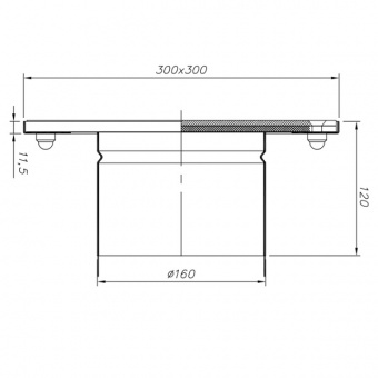 Чертеж ревизии прочистки Rw 300/160