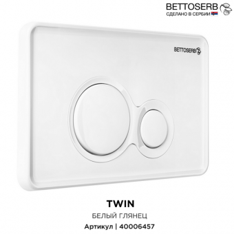 Панель смыва Bettoserb TWIN 40006457 белая глянцевая