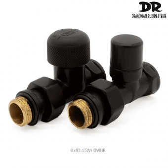 Термостатический прямой набор DR 0283.15WH0WBR 1/2х1/2 черного цвета