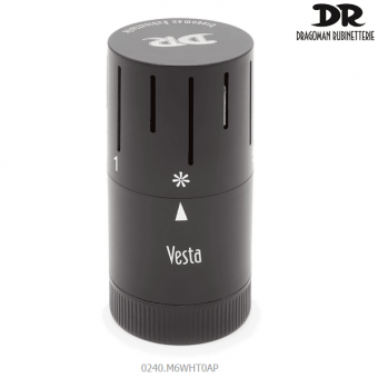Термостатическая головка DR 0240.М6WHT0AP черная