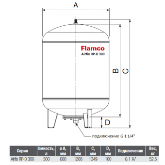 Размеры бака Airfix RP-D 300