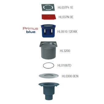 Составные элементы трапа HL310Prblue-3000