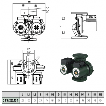 Размеры DAB D 110/250.40 T