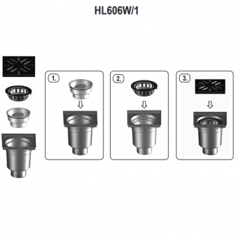 Схематичный пример монтажа трапа HL606W/1